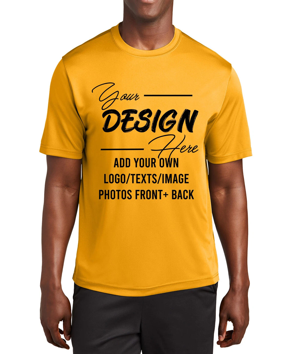 ST350 Design Your Own Custom Logo Photo Texts Poly Performance Unisex Tees