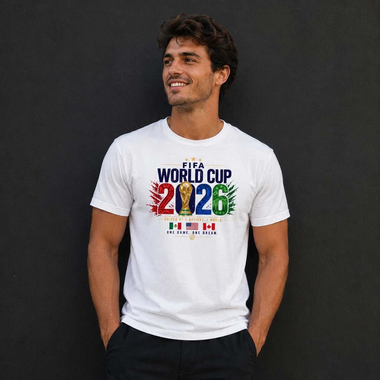 FIFA World Cup 2026 T-Shirt White Football Soccer Fan Top Gift Tee Casual Shirt