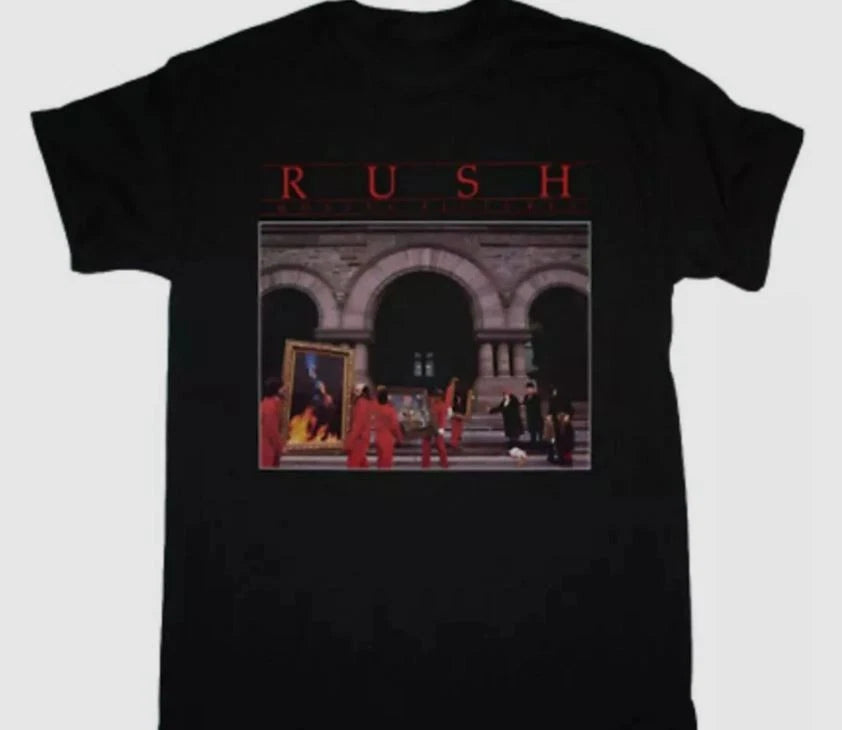 New Rush Moving Pictures Graphic Black T-Shirt Unique Gift Tee S-5XL