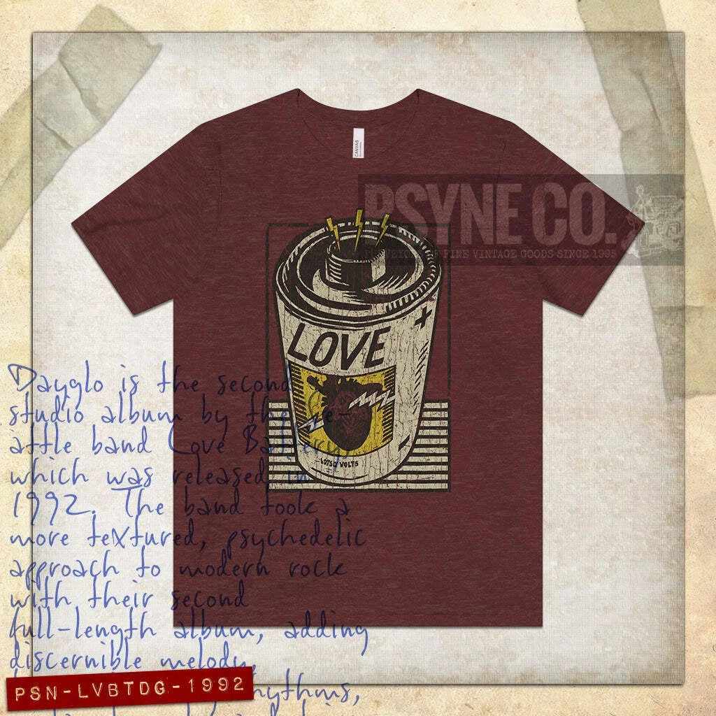 Love Battery Dayglo 1992 Vintage Men's T-Shirt
