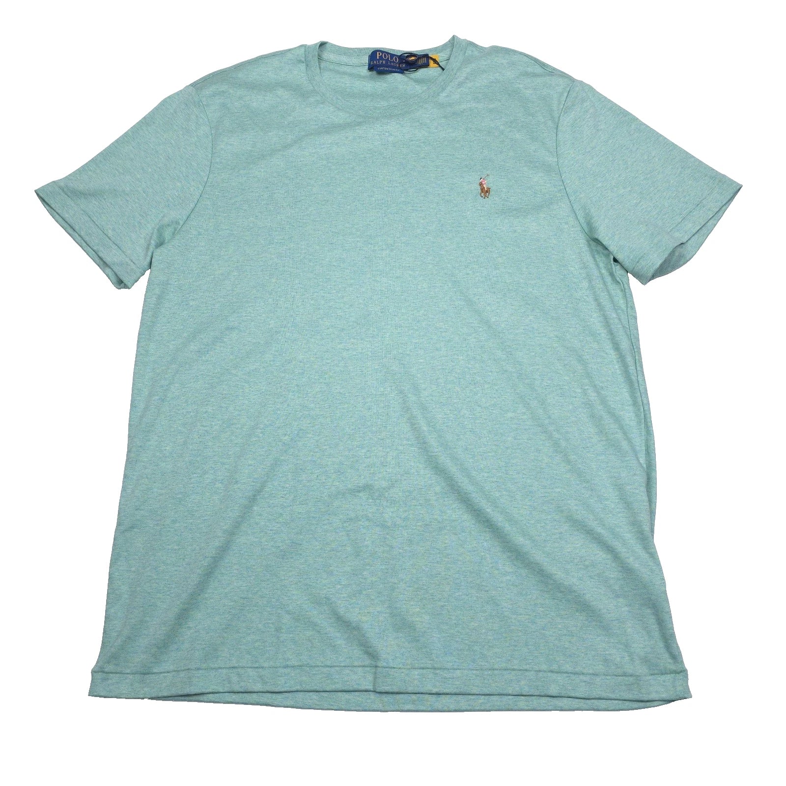 Polo Ralph Lauren Soft Cotton T-Shirt Mens 2XL XXL Custom Slim Celadon Heather