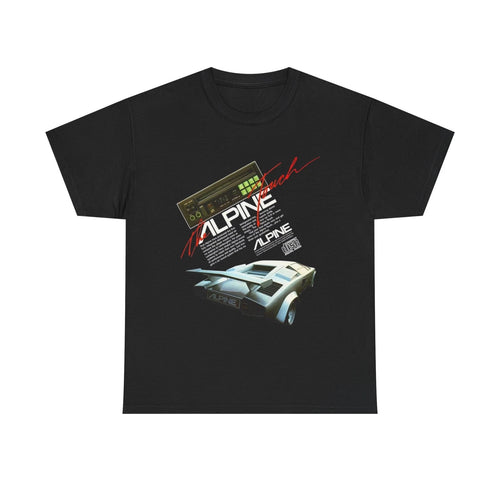 Alpine Stereos Retro Lamborghini Vintage Graphic T-Shirt, Unisex Cotton Shirt