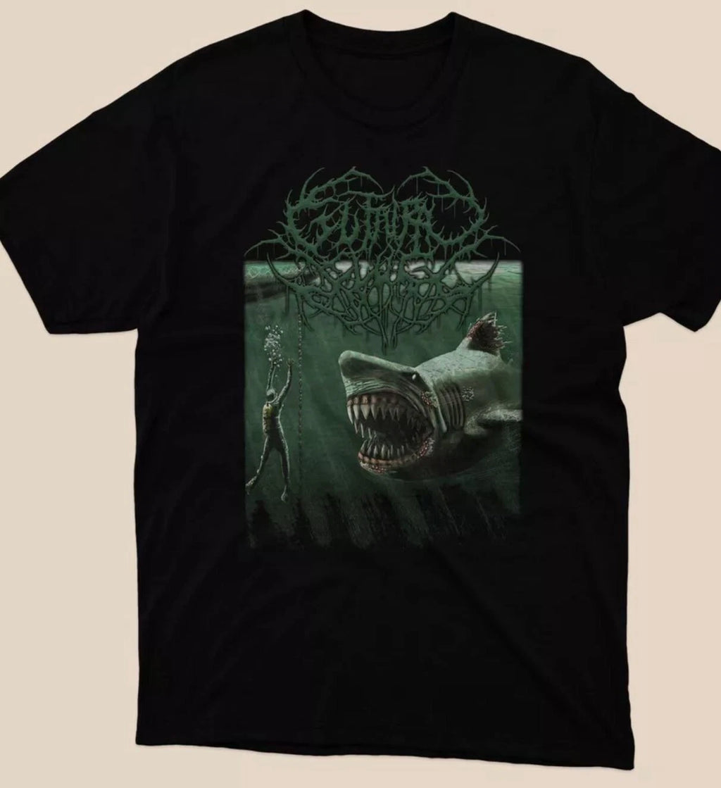 NWT Guttural Slug - Megalodon Classic Mens Black Tshirt Size S to 5XL