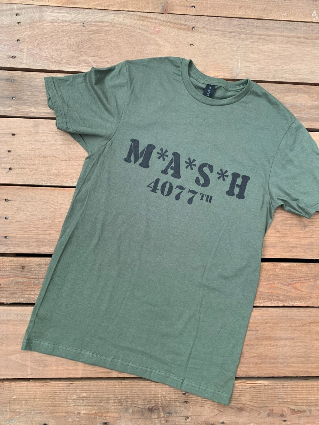 Mash 4077th Retro Classic 70s T Shirt Military Green
