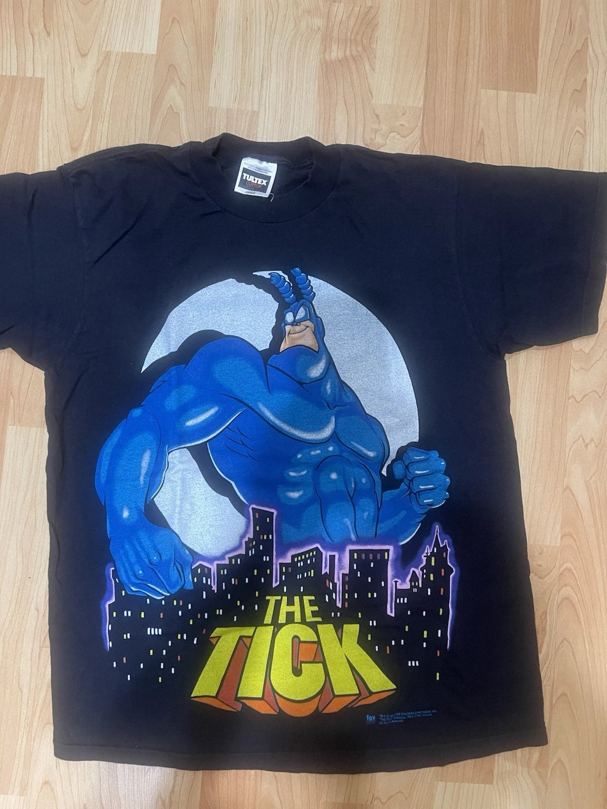 Vintage 90s 1994 The Tick Fox Super Hero Cartoon Shirt Size L