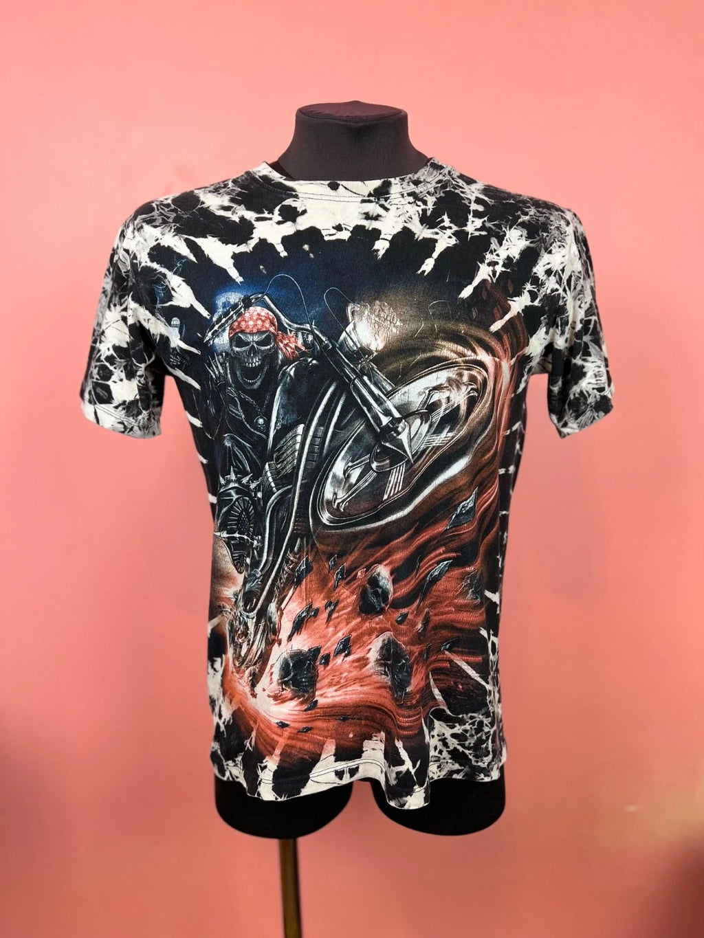 Skull wild tee shirt streetwear hype moto vintage custom men's S
