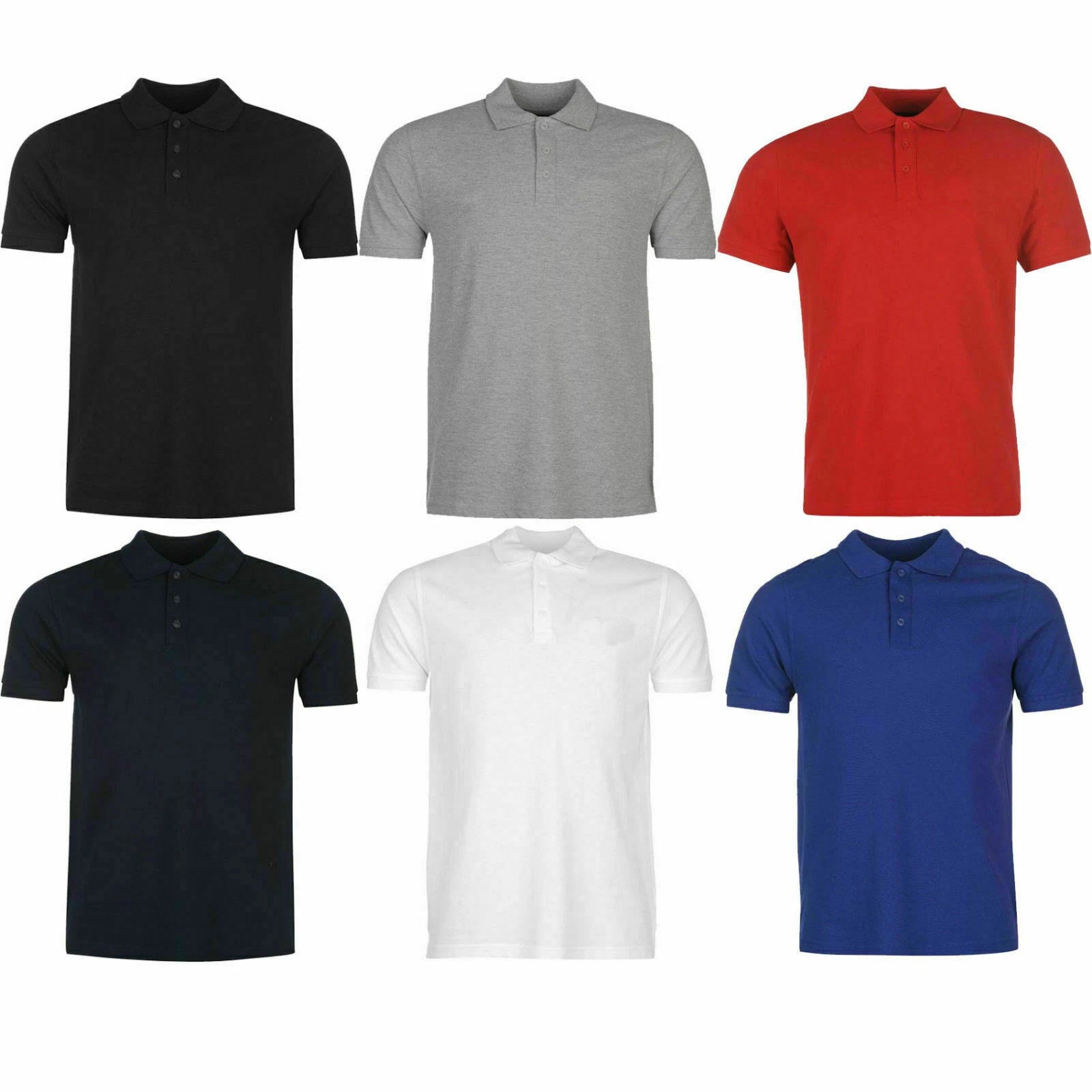 Mens New Pique Plain Polo Shirt Cotton Blend Tee New Golf Work Casual Shirt