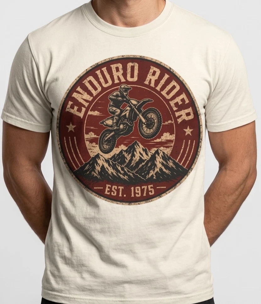 Vintage Enduro Rider Shirt Retro Dirt Bike Motorcycle Racing Graphic T-Shirt Tee