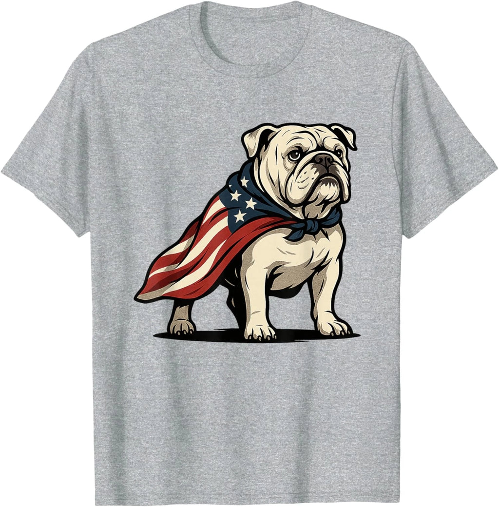 Patriotic Bulldog 4th of July Funny Dog Lover Unisex T-Shirt