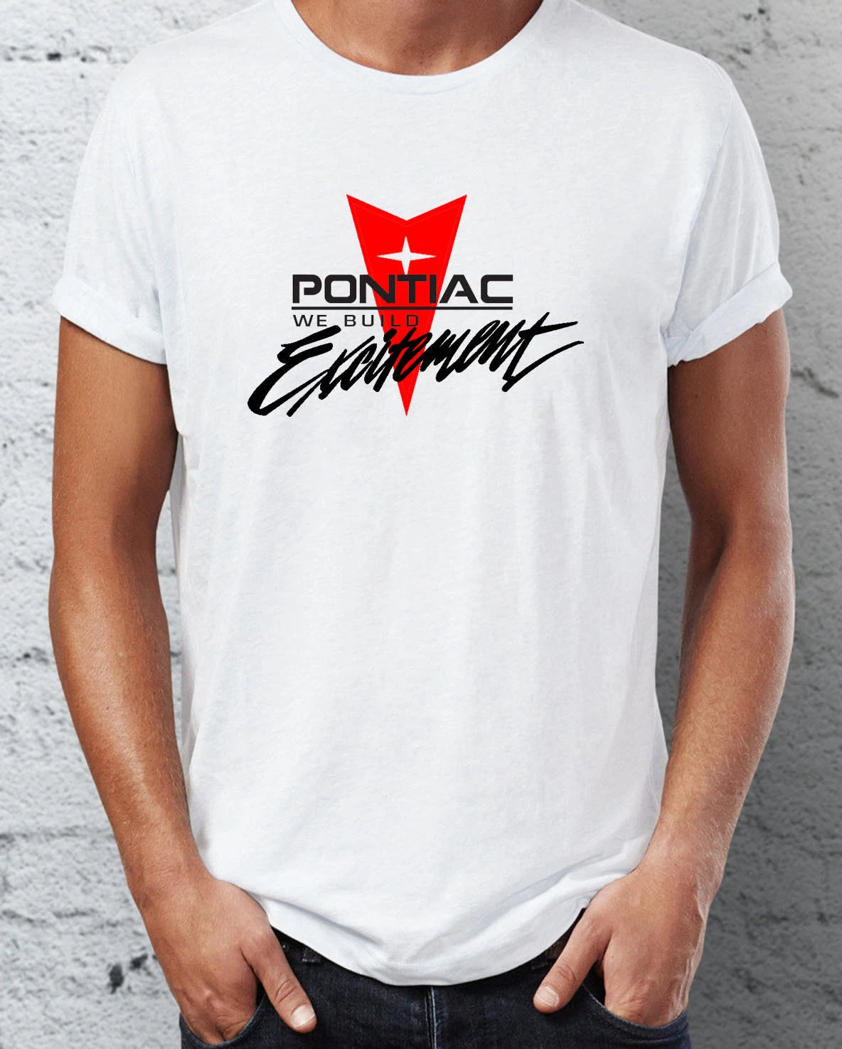 Retro "Pontiac: We Build Excitement" Logo T-shirt