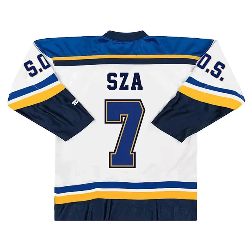 SZA SOS Blind Graphic Hockey Jersey Number 7 Long Sleeve Streetwear Unisex S-4XL
