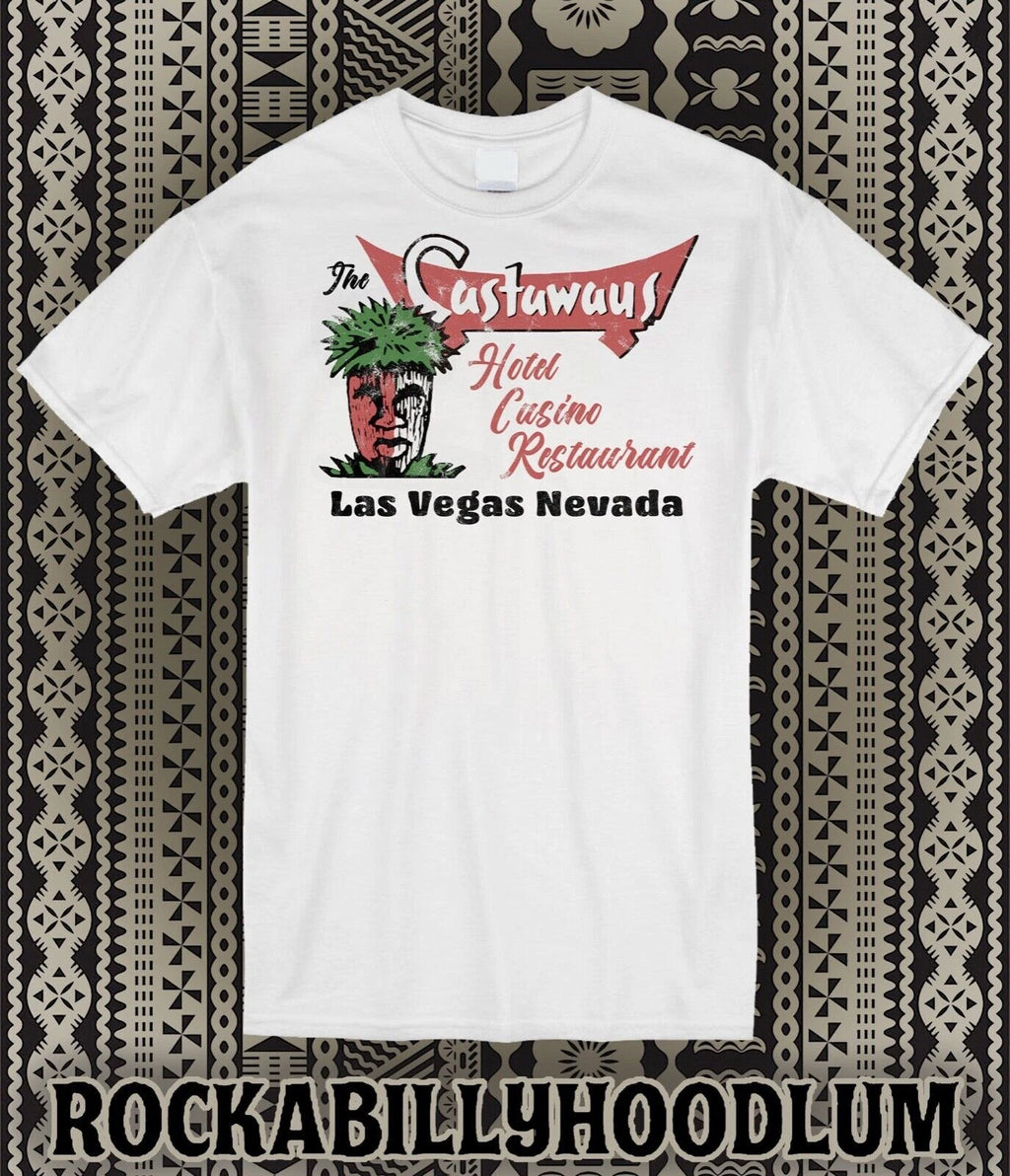 Retro Tiki Art Tee T Shirt Cotton Mug Bar Castaways Las Vegas Hotel Casino