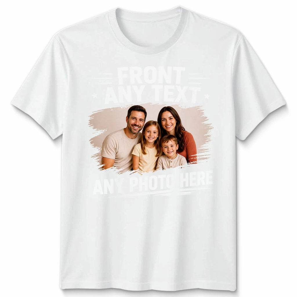 Personalised Unisex T Shirt Custom Your Text Or Design Any Photo Gift