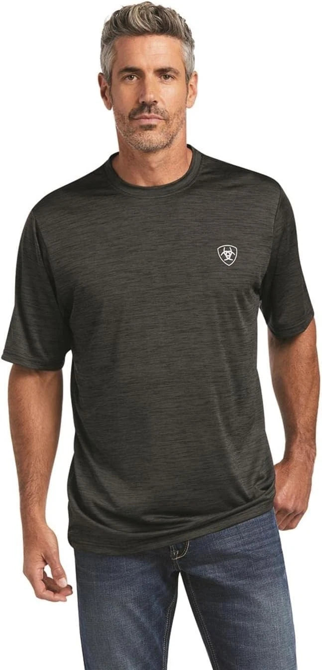 Ariat Men's Charger Vertical Flag Short Sleeve Casual Shirt - Charcoal