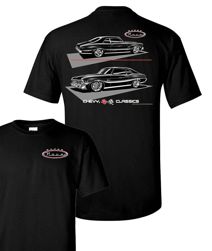 Classic Chevy Nova SS Super Sport Silhouette Black T-Shirt