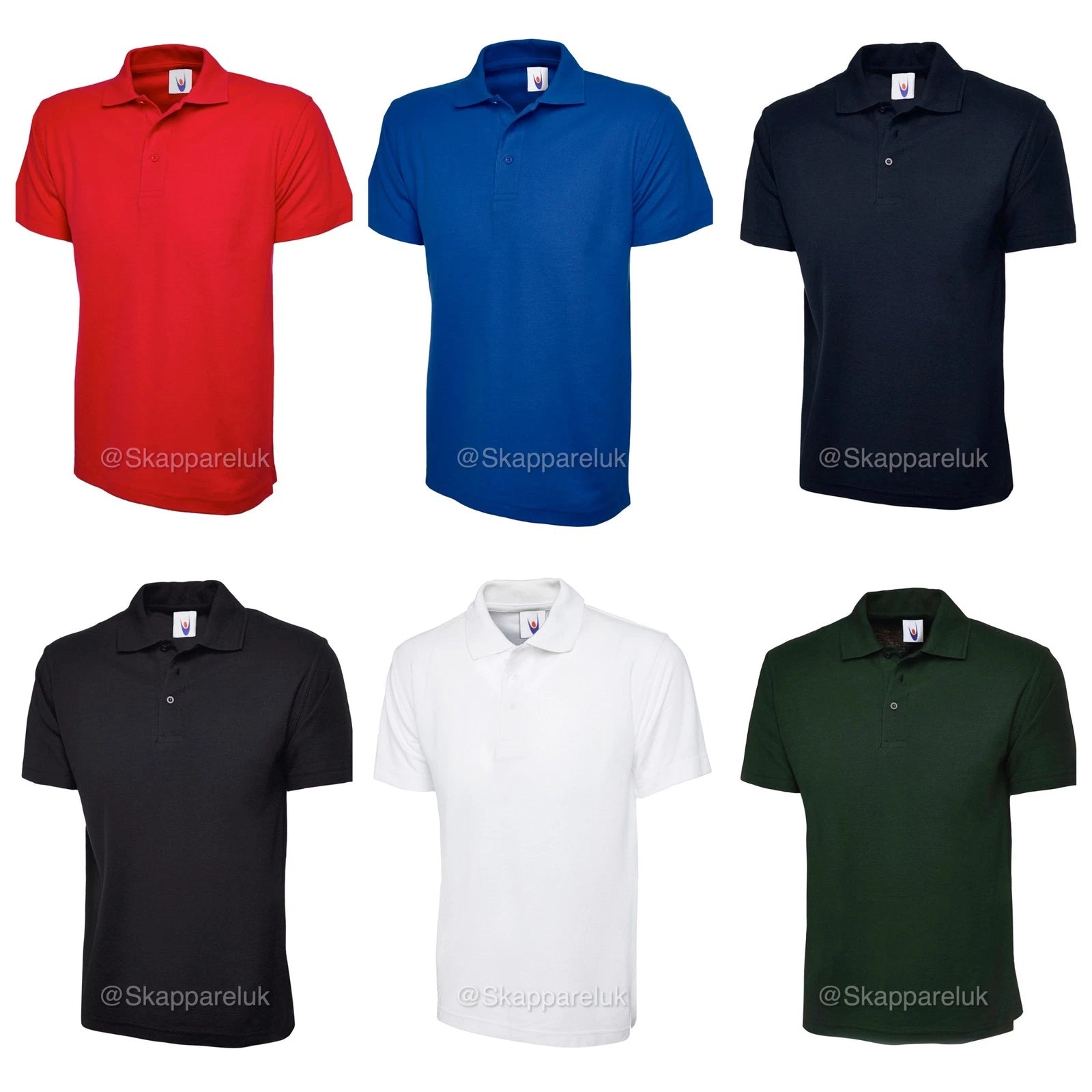5 x Uneek Mens Ladies Lightweight Polo T Shirts Breathable Work Casual Unisex