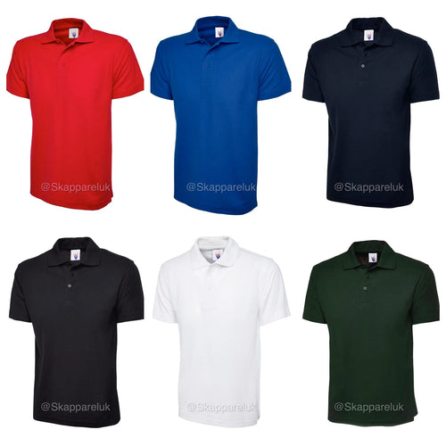 5 x Uneek Mens Ladies Lightweight Polo T Shirts Breathable Work Casual Unisex