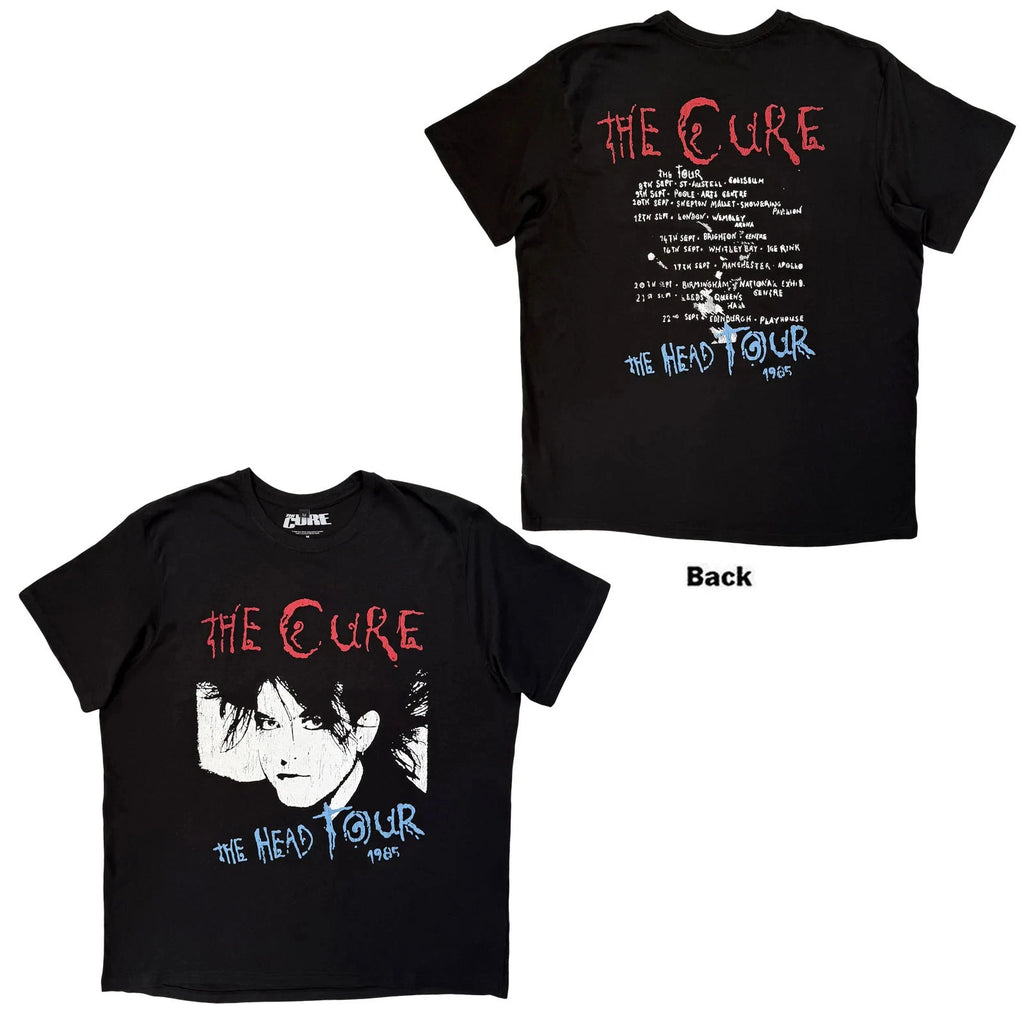 The Cure  Premium Carbon T-Shirt: The Head Tour '85 (Black) (Back Print) OFFICIA
