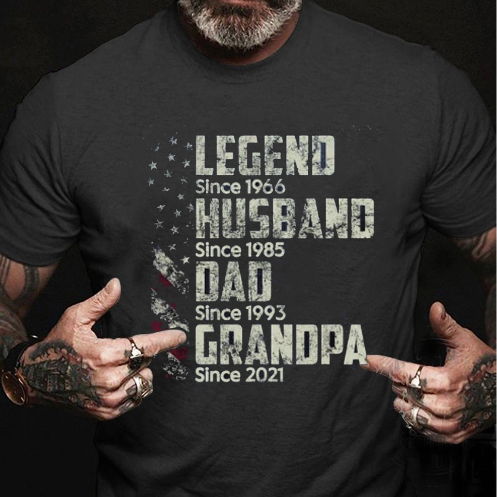 Custom Year Legend Husband Dad Grandpa Tee, Father's Day Gift Shirt