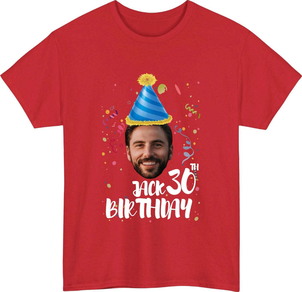 Personalise Birthday Crew T-Shirt Custom Photo Name Age Matching Group Party Top