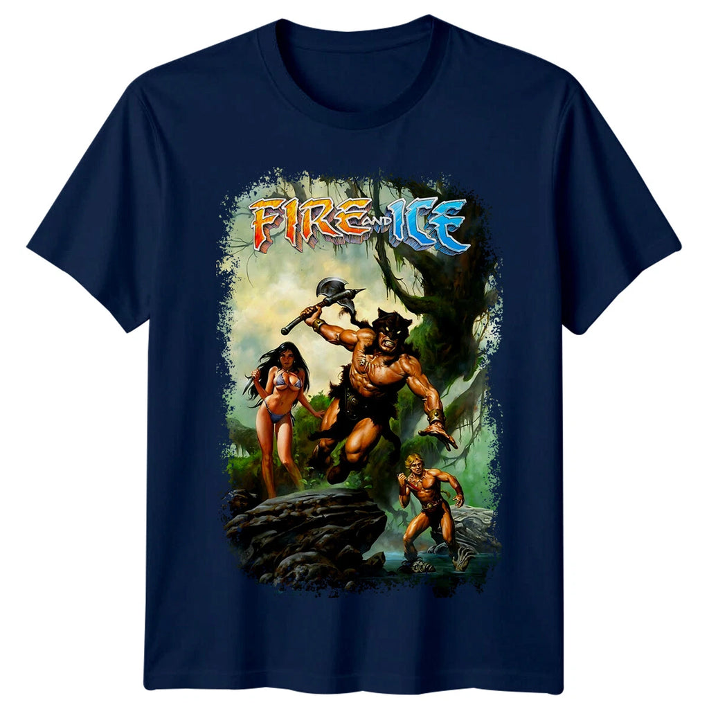 Fire and Ice (1983) Movie Poster Inspired T-Shirt Retro 80s Tee