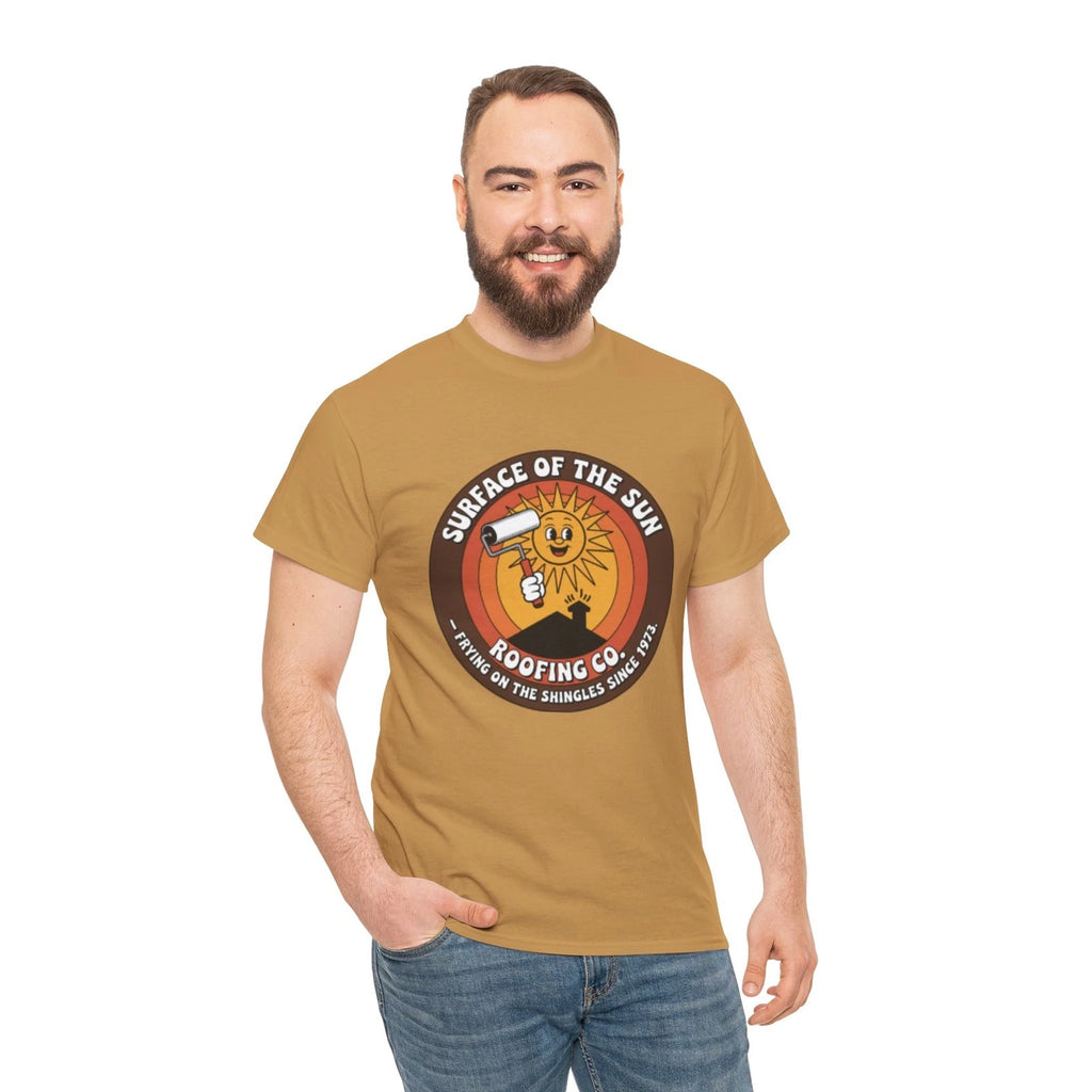 Vintage Commercial Roofer T Shirt Funny Roofing Contractor Retro 70s Parody Tee