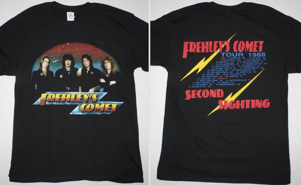 ACE FREHLEY FREHLEY'S COMET NEW BLACK T-SHIRT