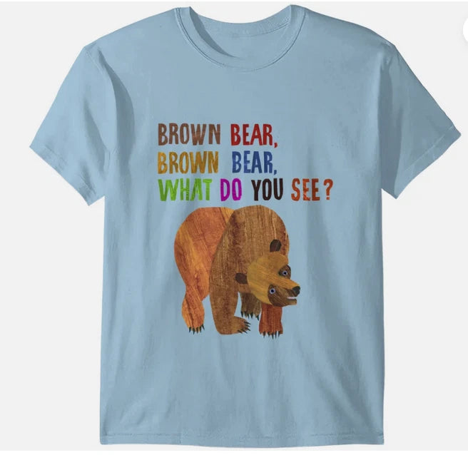 Brown Bear Retro Vintage Unisex T-shirt Full Sizes S-5XL Multicolor