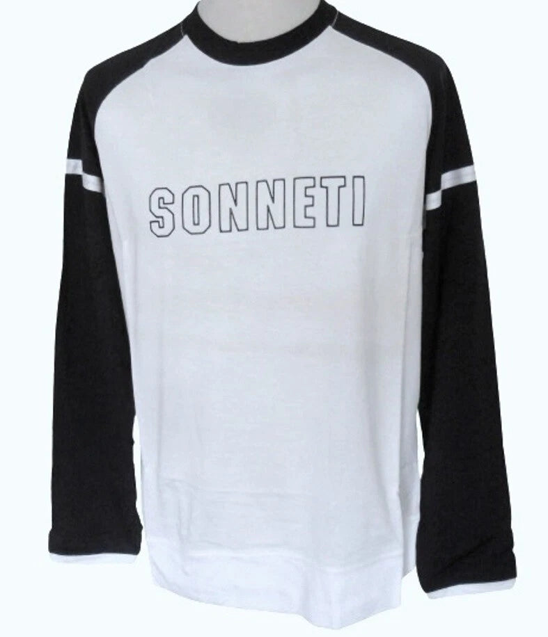 Long sleeve t-shirt top crew neck white / navy sizes: M - XXL Sonneti