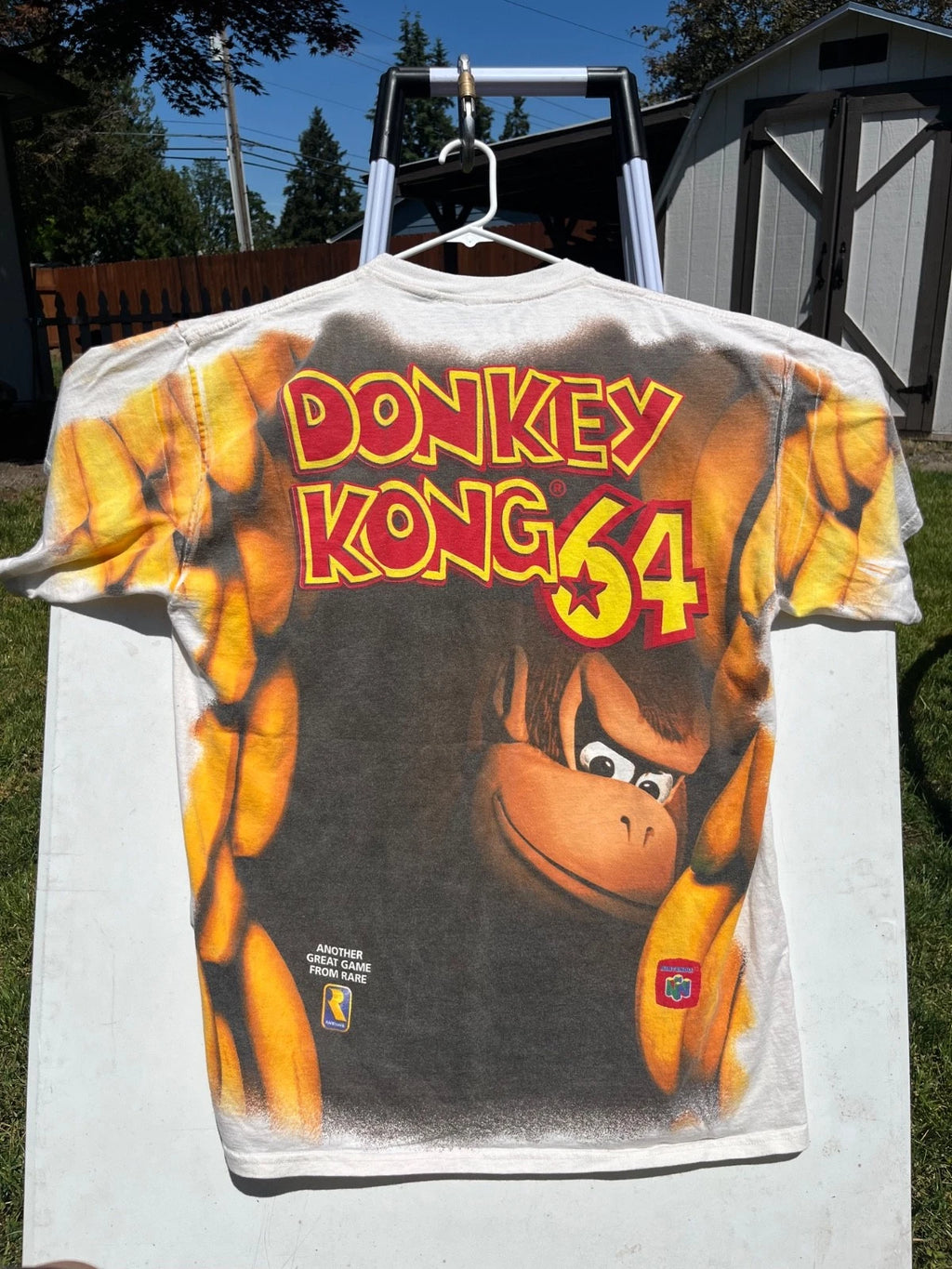 Vintage Donkey Kong N64 preorder Promo Tee Grail 1999 🍌💥 AOP / Double Sided