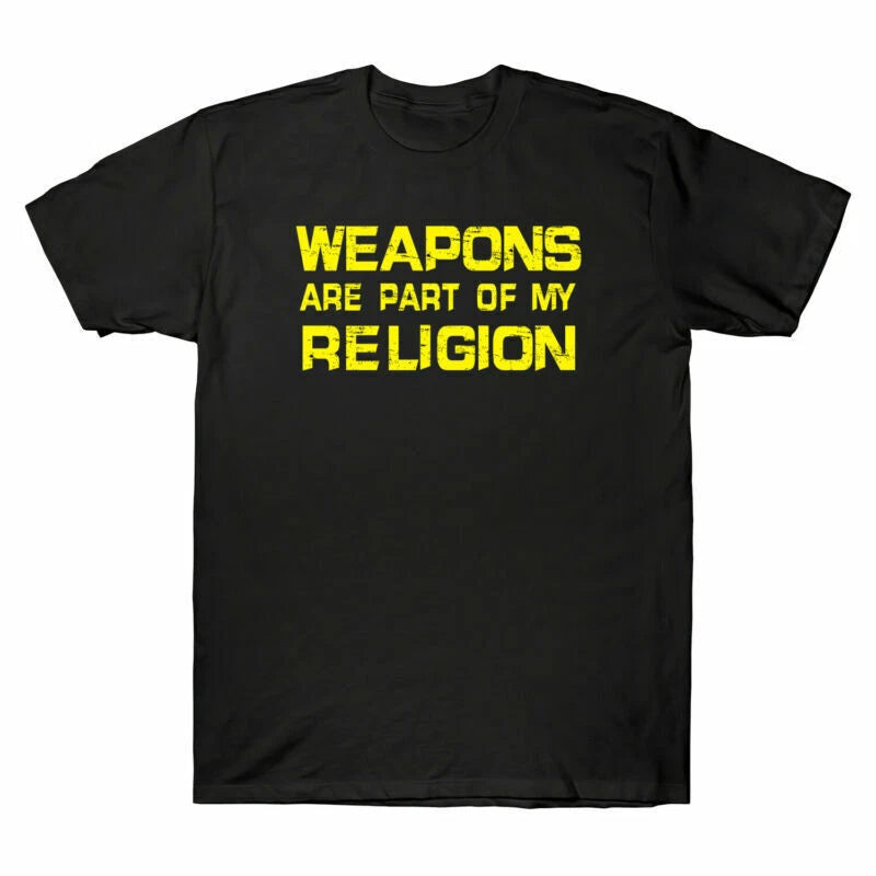 T-Shirt Sleeve My Slogan Tee Short Men's Of Weapons Part Are Cotton Religion