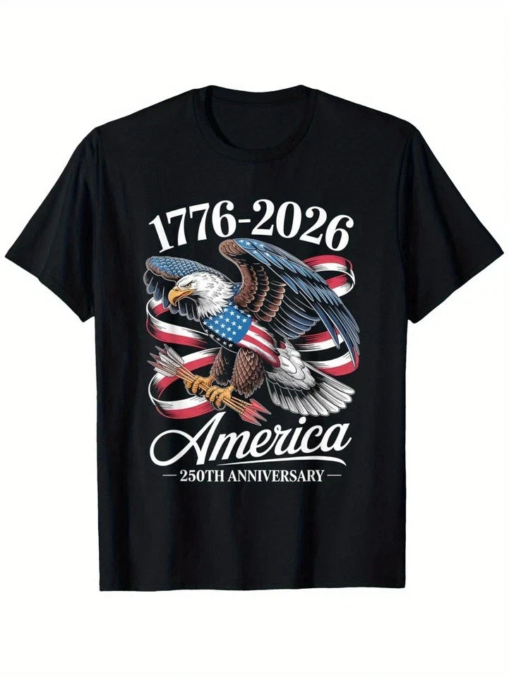 USA 250th Anniversary 1776-2026 Eagle Flag Patriotic July 4th T-Shirt