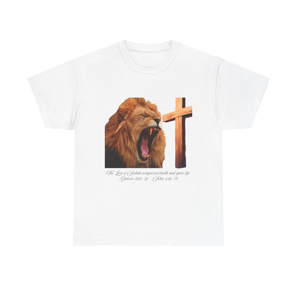 Lion of Judah Conquered Death Faith-Based T-Shirt Christian Apparel Religious