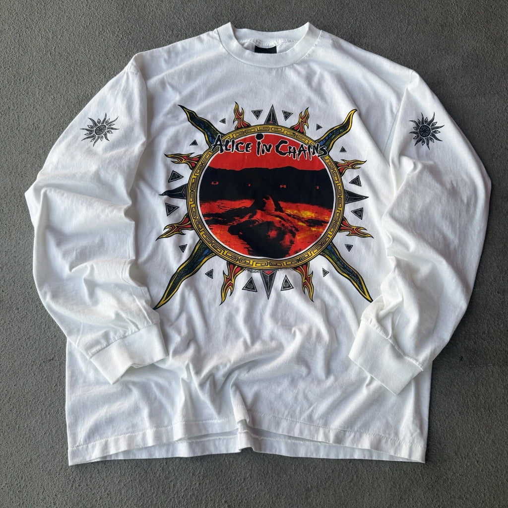 Vintage REPRINT Alice In Chains Long Sleeve Band Tee shirt Dirt Album Lg Brockum