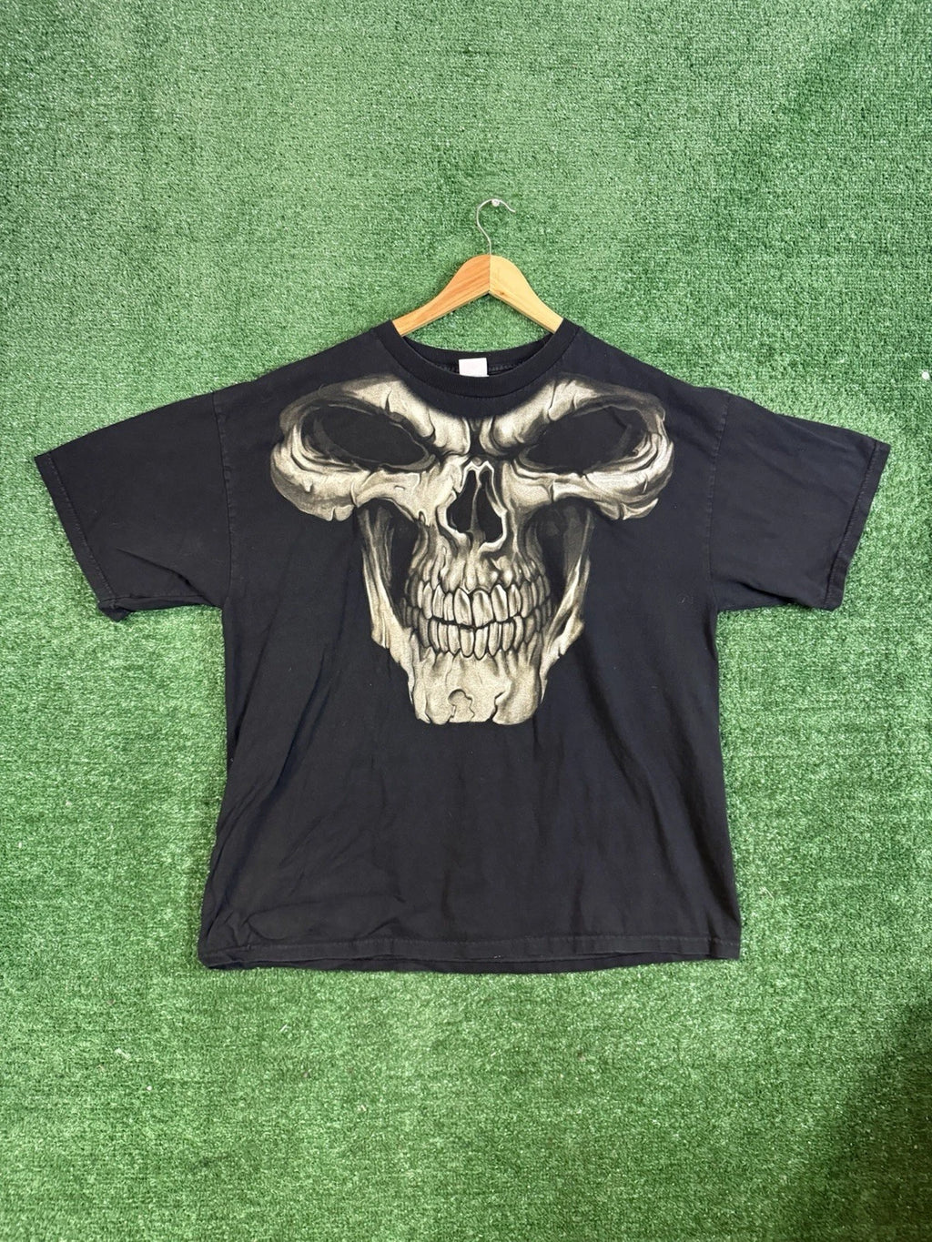 Vintage Shirt Adult 2XL Black Ghost Motorcycle Biker Big Skull Y2K