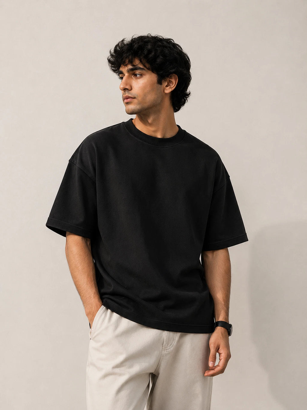 Unisex Heavyweight T Shirt 260 GSM Drop Shoulder Cotton Blend Premium Plain Tee