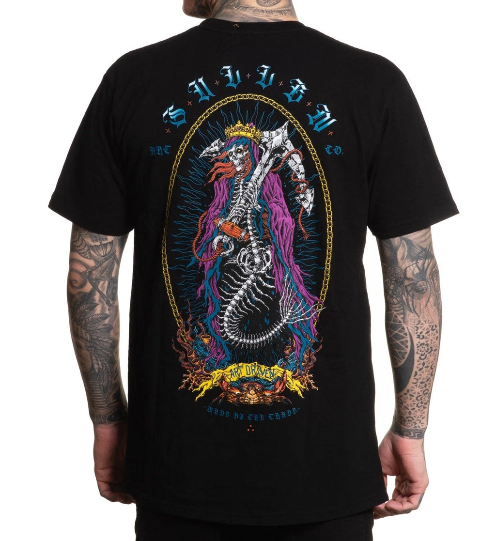 Sullen Sunken Mermaid Skeleton Black Premium T Shirt UK M-3XL UK
