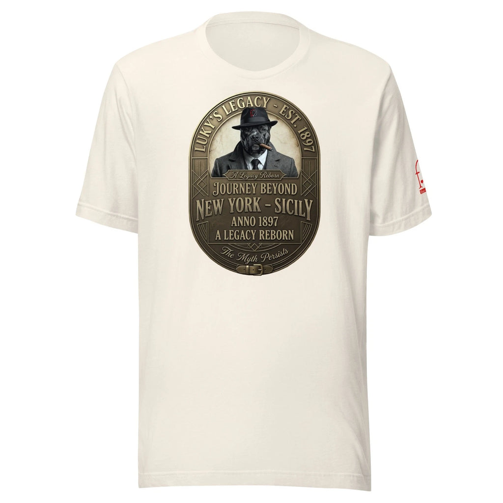 T-Shirt Streetwear "LUKY" NY to Sicily legend Vintage - Maglietta Grafica Retro