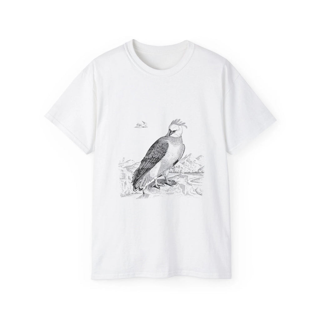Eagle Landscape Line Art Bird Vintage Retro | Custom Graphic T-Shirt