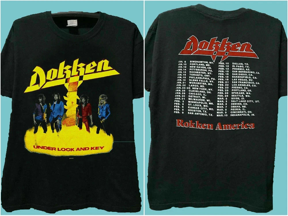 DOKKEN TSHIRT 1985 UNDER LOCK AND KEY T SHIRT