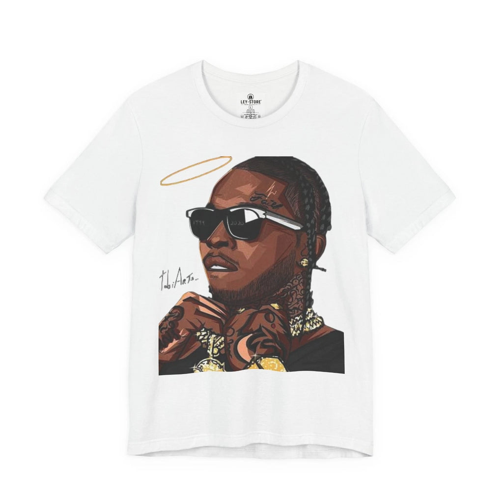 Hip Hop Portrait Tee | Rapper Illustration with Halo, Sunglasses