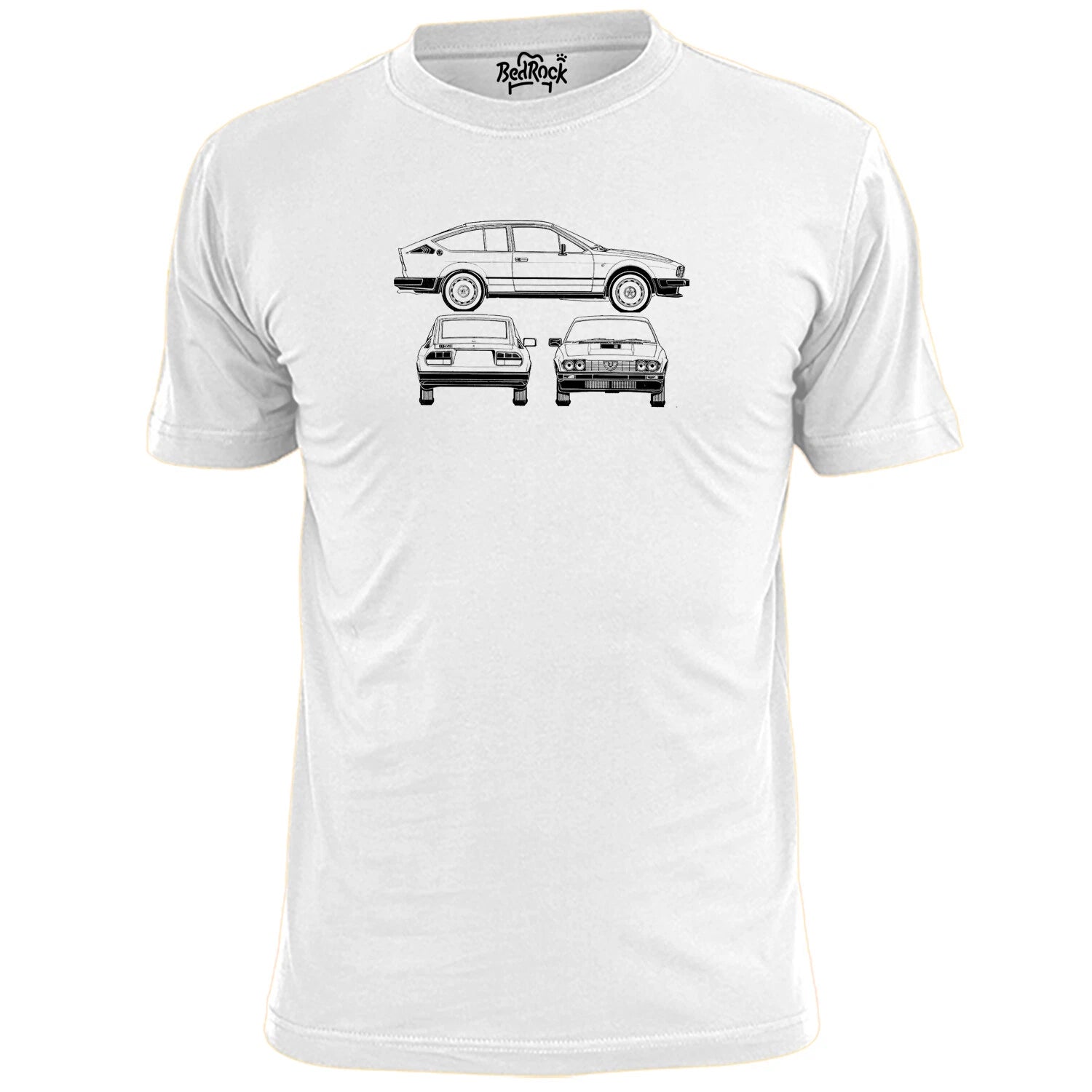 Mens Alfa Romeo GTV6 Vintage Car Blueprint T Shirt Retro
