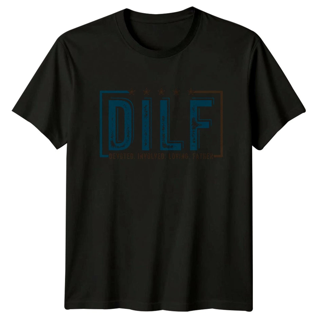 Dilf Devoted Involved Loving Father Mens T-Shirt Fathers Day Gift For Him
