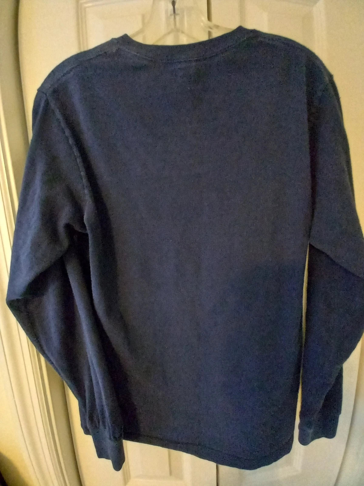S  Fruit of the Loom    Navy   100% cotton  long sleeves,  no side seams. soft