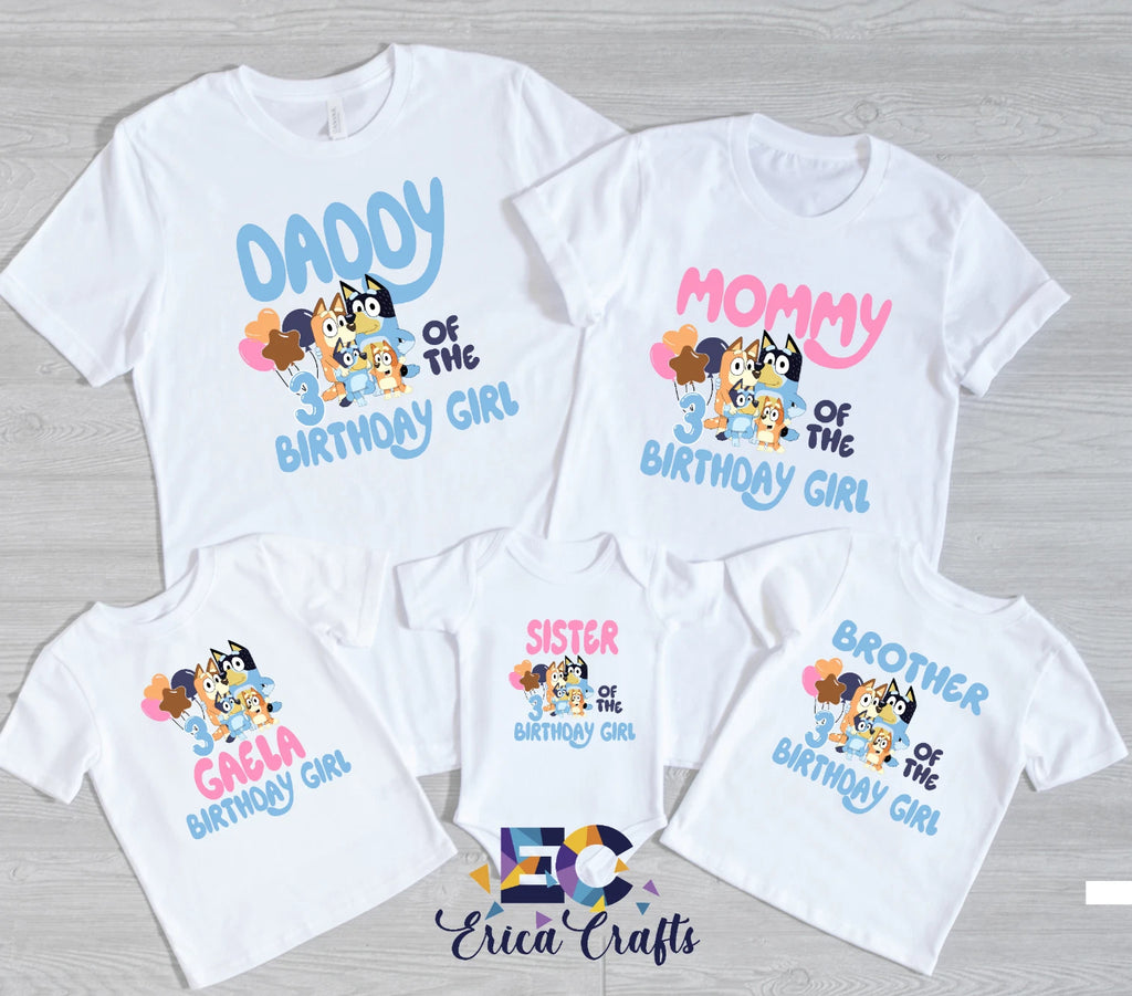 Bluey Birthday Shirt, Custom boy Bluey Shirt, Birthday Shirt for Boy and Girl