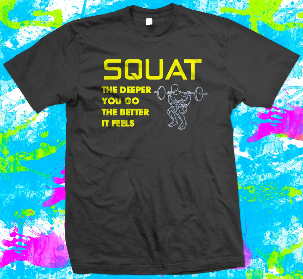 Squat bodybuilding weight training gym - T Shirt -  3 colour options - XS to 5XL