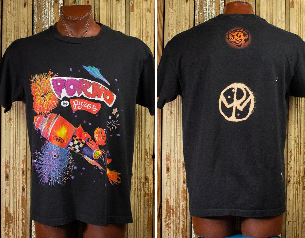 Vintage Porno for Pyros Devil Rocket Concert T Shirt 90s Black