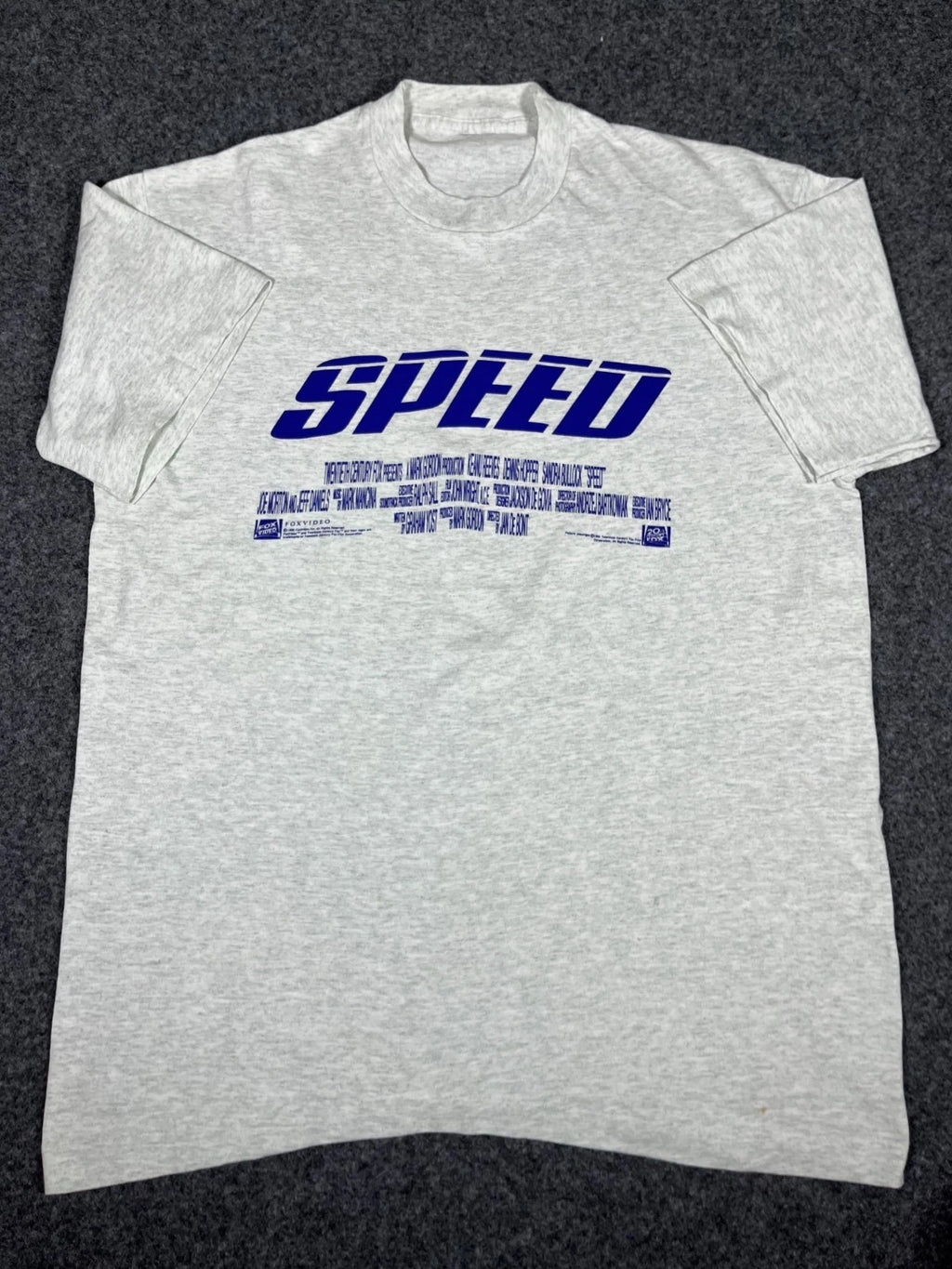Vintage 1994 Speed Movie Promo T-Shirt Grey XL Keanu Reeves Sandra Bullock 90s