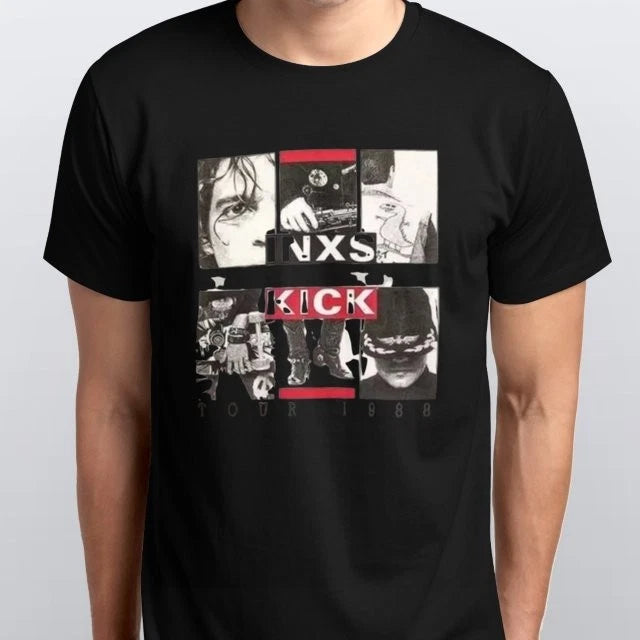 INXS KICK Band T-SHIRT sizes S M L XL XXL colours Black, White