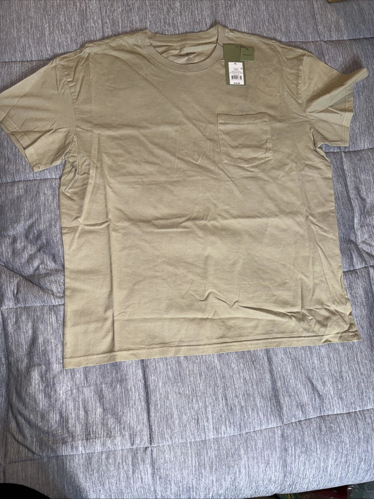 Goodfellow Men’s Tan Pocket Teeshirt MEDIUM NWT